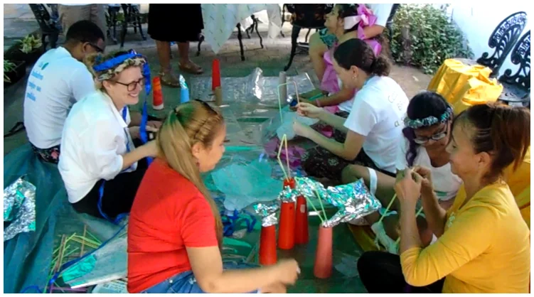 group of people in a sensory workshop
