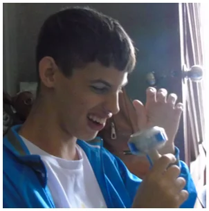 child with a sensory toy